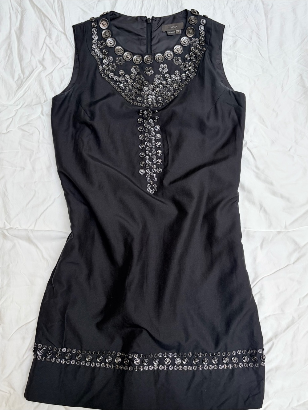 Vera Wang size 4 Black Dress with Silver Button Accents